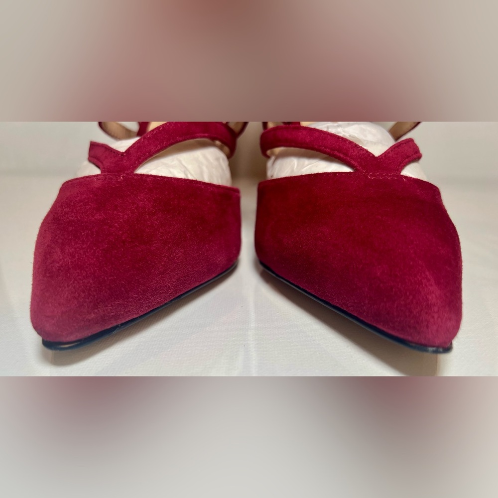 Sole Society SHAYLEY Suede Dark Red Strappy Heels Size 8.5 - Picture 3 of 12
